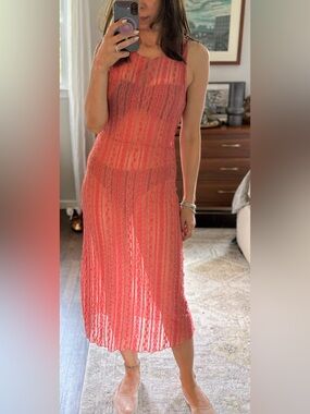 Sheer Lace Midi Swim Cover Up Kara Line